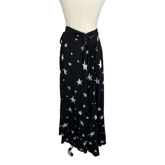 LuLaRoe Deanne Skirt Womens 3XL Black White Star Print Maxi Flowing Boho New - Picture 3 of 9